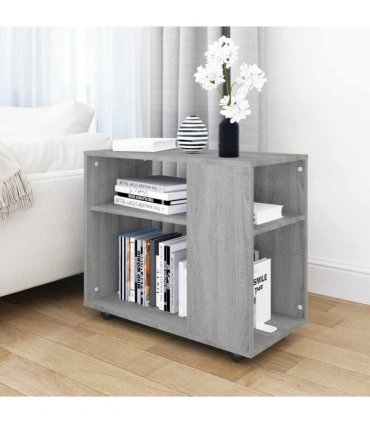 vidaXL Side Table Grey Sonoma 70x35x55 cm Engineered Wood