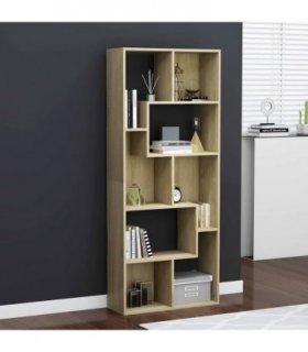 vidaXL Book Cabinet Sonoma Oak 67x24x161 cm Engineered Wood