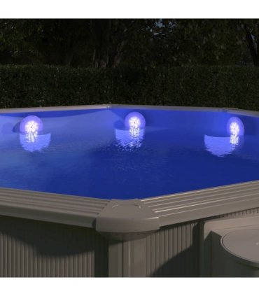 vidaXL Submersible Floating Pool LED Lamp with Remote Control White
