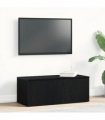 vidaXL TV Cabinet with Drawer Black Oak 80x34x30 cm Engineered Wood