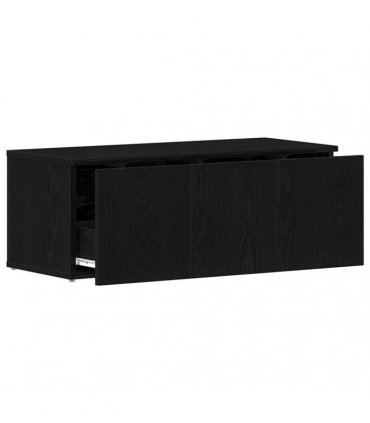 vidaXL TV Cabinet with Drawer Black Oak 80x34x30 cm Engineered Wood