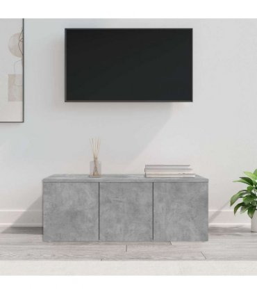vidaXL TV Cabinet Concrete Grey 80x34x30 cm Engineered Wood
