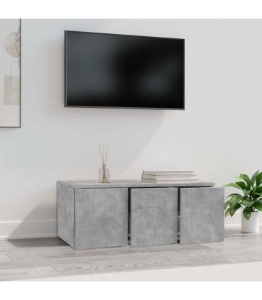 vidaXL TV Cabinet Concrete Grey 80x34x30 cm Engineered Wood