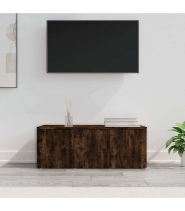 vidaXL TV Cabinet Smoked Oak 80x34x30 cm Engineered Wood