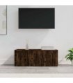 vidaXL TV Cabinet Smoked Oak 80x34x30 cm Engineered Wood