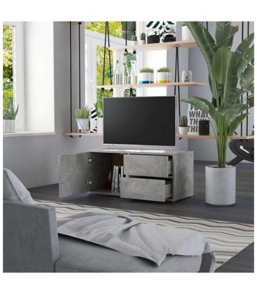 vidaXL TV Cabinet Concrete Grey 80x34x36 cm Engineered Wood