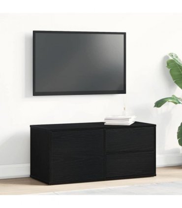 vidaXL TV Cabinet Black Oak 80 x 34 x 36 cm Engineered Wood