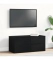vidaXL TV Cabinet Black Oak 80 x 34 x 36 cm Engineered Wood