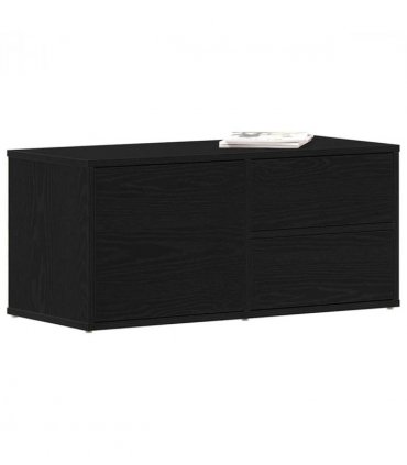 vidaXL TV Cabinet Black Oak 80 x 34 x 36 cm Engineered Wood