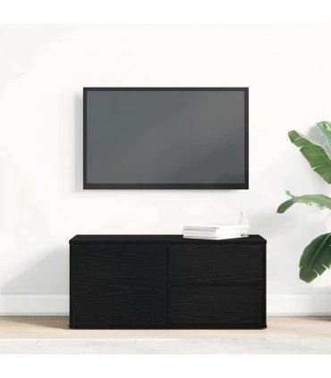 vidaXL TV Cabinet Black Oak 80 x 34 x 36 cm Engineered Wood