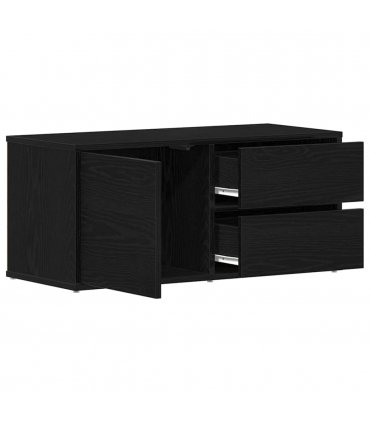 vidaXL TV Cabinet Black Oak 80 x 34 x 36 cm Engineered Wood