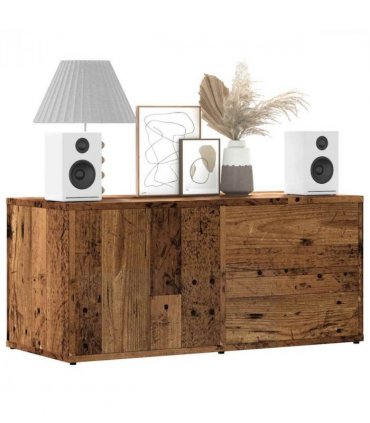 vidaXL TV Cabinet Old Wood 80x34x35.5 cm Engineered Wood