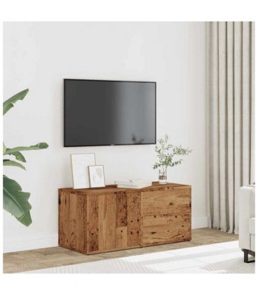 vidaXL TV Cabinet Old Wood 80x34x35.5 cm Engineered Wood