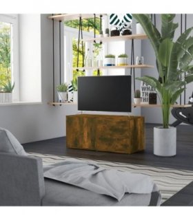 vidaXL TV Cabinet Smoked Oak 80x34x36 cm Engineered Wood