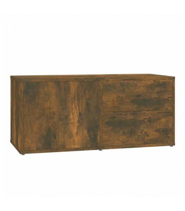 vidaXL TV Cabinet Smoked Oak 80x34x36 cm Engineered Wood