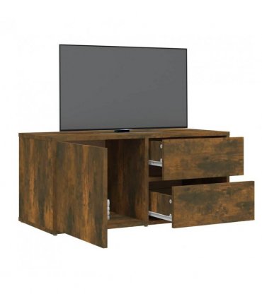 vidaXL TV Cabinet Smoked Oak 80x34x36 cm Engineered Wood