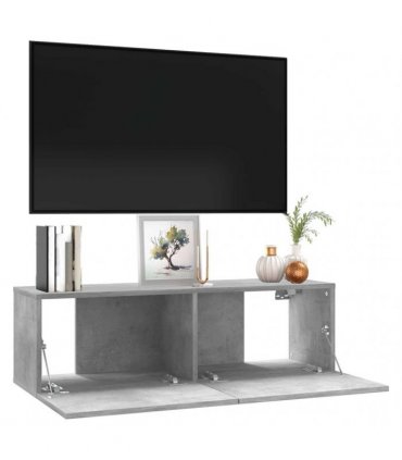 vidaXL TV Cabinet Concrete Grey 100x30x30 cm Engineered Wood