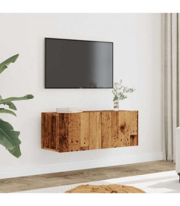 vidaXL TV Cabinets Wall-mounted 2 pcs Old Wood 80x30x30 cm