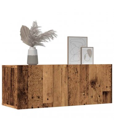 vidaXL TV Cabinets Wall-mounted 2 pcs Old Wood 80x30x30 cm