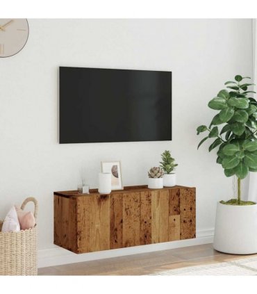 vidaXL Wall Mounted TV Cabinet Old Wood 80x30x30 cm Engineered Wood