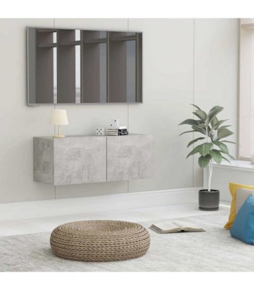 vidaXL TV Cabinet Concrete Grey 80x30x30 cm Engineered Wood