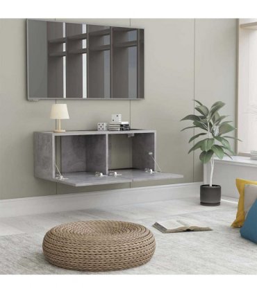 vidaXL TV Cabinet Concrete Grey 80x30x30 cm Engineered Wood