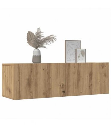 vidaXL TV Cabinets Wall-mounted 2 pcs Artisian Oak 100x30x30 cm — Colour: artisan oak