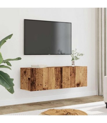 vidaXL TV Cabinets Wall-mounted 2 pcs Old Wood 100x30x30 cm
