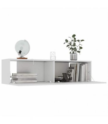 vidaXL TV Cabinet | White | Engineered Wood | Medium | Drop-Down | TV Cabinet