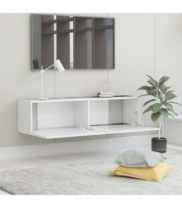 vidaXL TV Cabinet | White | Engineered Wood | Medium | Drop-Down | TV Cabinet