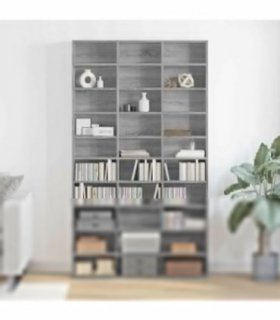 vidaXL CD Cabinet Grey Sonoma 102x23x177.5 cm Engineered Wood