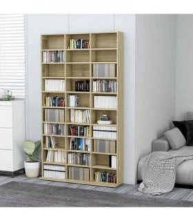 vidaXL CD Cabinet Sonoma Oak 102x23x177.5 cm Engineered Wood