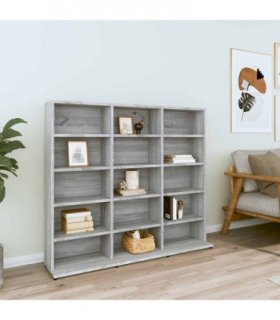 vidaXL CD Cabinet Grey Sonoma 100x23x89.5 cm Engineered Wood