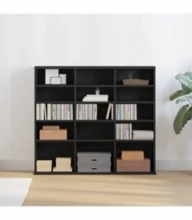 vidaXL CD Cabinet Black Oak 100x23x89.5 cm Engineered Wood