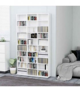vidaXL CD Cabinet White 102x23x177.5 cm Engineered Wood
