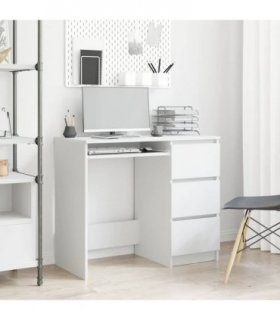 vidaXL Desk White 90x45x76 cm Engineered Wood