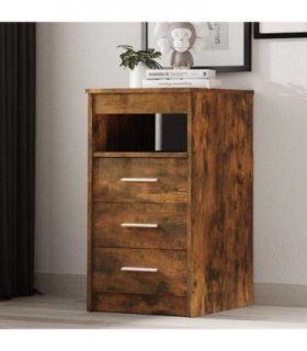 vidaXL Drawer Cabinet | Smoked Oak | Engineered Wood | Compact | Drawer Cabinet