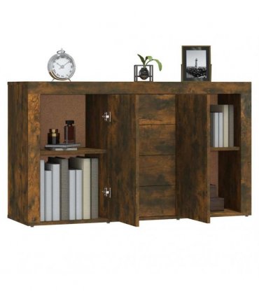 vidaXL Sideboard Smoked Oak 120x36x69 cm Engineered Wood