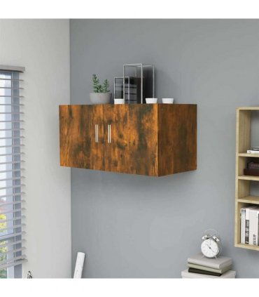 vidaXL Wall Mounted Cabinet Smoked Oak 80x39x40 cm Engineered Wood
