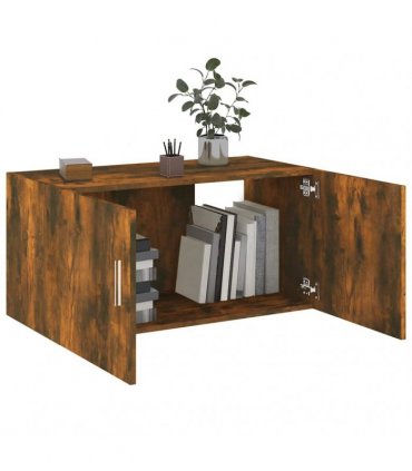 vidaXL Wall Mounted Cabinet Smoked Oak 80x39x40 cm Engineered Wood