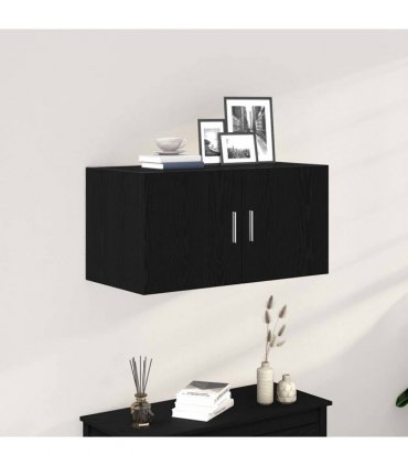 vidaXL Wall Cabinet Black Oak 80x39x40 cm Engineered Wood