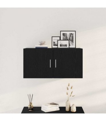 vidaXL Wall Cabinet Black Oak 80x39x40 cm Engineered Wood