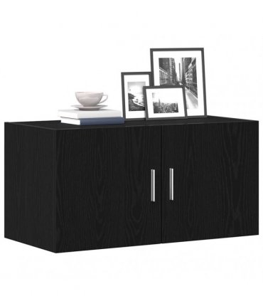 vidaXL Wall Cabinet Black Oak 80x39x40 cm Engineered Wood