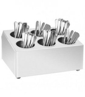 vidaXL Cutlery Holder 6 Grids Square Stainless Steel — Size: 38.5 x 30.5 x 20 cm