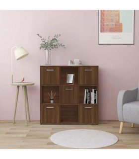 vidaXL Book Cabinet Brown Oak 90x30x90 cm Engineered Wood