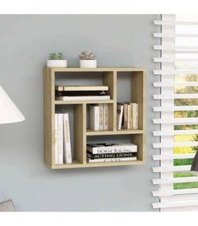 vidaXL Wall Shelf Sonoma Oak 45.1x16x45.1 cm Engineered Wood