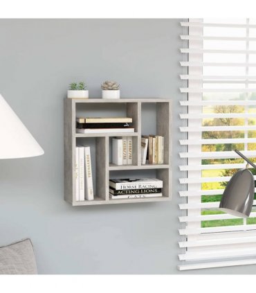 vidaXL Wall Shelf Concrete Grey 45.1x16x45.1 cm Engineered Wood