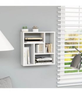 vidaXL Wall Shelf White 45.1x16x45.1 cm Engineered Wood