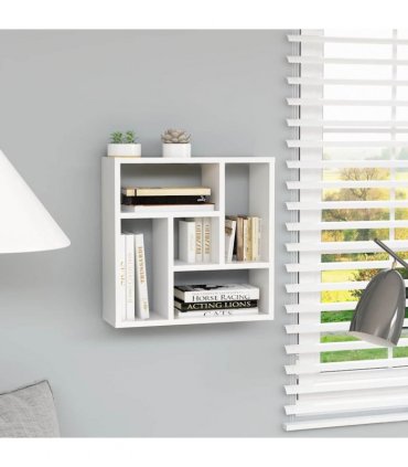 vidaXL Wall Shelf White 45.1x16x45.1 cm Engineered Wood