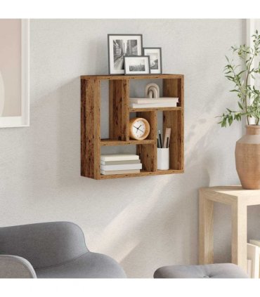 vidaXL Wall Shelf Old Wood 45x16x45 cm Engineered Wood